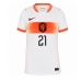 Echipament fotbal Olanda Frenkie de Jong #21 Tricou Deplasare Mondial 2026 pentru femei maneca scurta