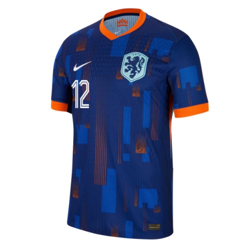 Echipament fotbal Olanda Jeremie Frimpong #12 Tricou Deplasare European 2024 maneca scurta Echipament fotbal Olanda Jeremie Frimpong #12 Tricou Deplasare European 2024 maneca scurta