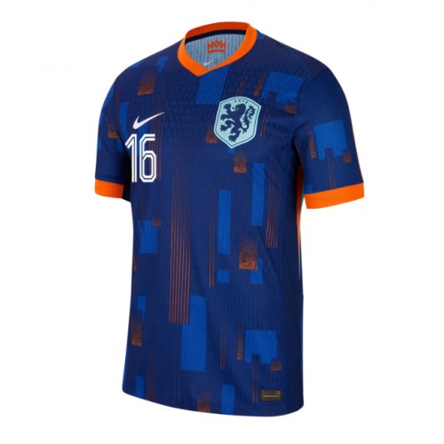 Echipament fotbal Olanda Joey Veerman #16 Tricou Deplasare European 2024 maneca scurta Echipament fotbal Olanda Joey Veerman #16 Tricou Deplasare European 2024 maneca scurta