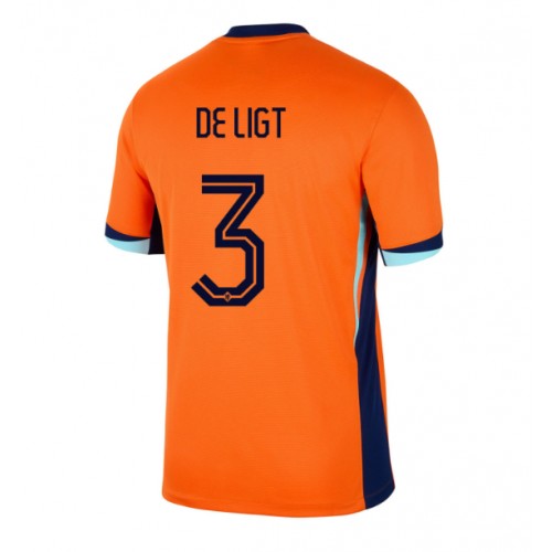 Echipament fotbal Olanda Matthijs de Ligt #3 Tricou Acasa European 2024 maneca scurta Echipament fotbal Olanda Matthijs de Ligt #3 Tricou Acasa European 2024 maneca scurta