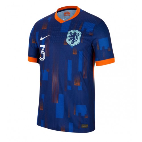 Echipament fotbal Olanda Matthijs de Ligt #3 Tricou Deplasare European 2024 maneca scurta Echipament fotbal Olanda Matthijs de Ligt #3 Tricou Deplasare European 2024 maneca scurta