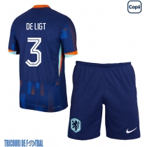 Echipament fotbal Olanda Matthijs de Ligt #3 Tricou Deplasare European 2024 pentru copii maneca scurta (+ Pantaloni scurti)