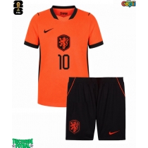 Echipament fotbal Olanda Memphis Depay #10 Tricou Acasa Mondial 2026 pentru copii maneca scurta (+ Pantaloni scurti)