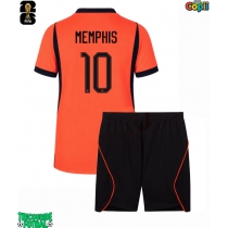 Echipament fotbal Olanda Memphis Depay #10 Tricou Acasa Mondial 2026 pentru copii maneca scurta (+ Pantaloni scurti)