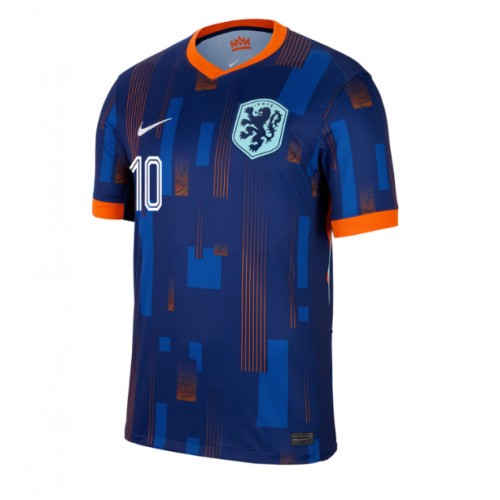 Echipament fotbal Olanda Memphis Depay #10 Tricou Deplasare European 2024 maneca scurta Echipament fotbal Olanda Memphis Depay #10 Tricou Deplasare European 2024 maneca scurta