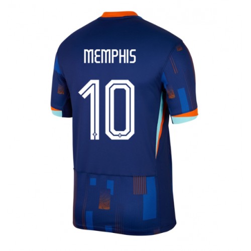 Echipament fotbal Olanda Memphis Depay #10 Tricou Deplasare European 2024 maneca scurta Echipament fotbal Olanda Memphis Depay #10 Tricou Deplasare European 2024 maneca scurta