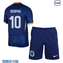 Echipament fotbal Olanda Memphis Depay #10 Tricou Deplasare European 2024 pentru copii maneca scurta (+ Pantaloni scurti)
