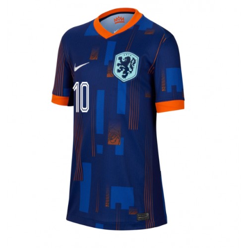 Echipament fotbal Olanda Memphis Depay #10 Tricou Deplasare European 2024 pentru femei maneca scurta Echipament fotbal Olanda Memphis Depay #10 Tricou Deplasare European 2024 pentru femei maneca scurta