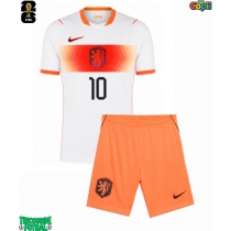 Echipament fotbal Olanda Memphis Depay #10 Tricou Deplasare Mondial 2026 pentru copii maneca scurta (+ Pantaloni scurti)