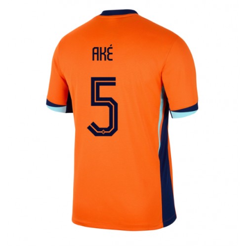 Echipament fotbal Olanda Nathan Ake #5 Tricou Acasa European 2024 maneca scurta Echipament fotbal Olanda Nathan Ake #5 Tricou Acasa European 2024 maneca scurta