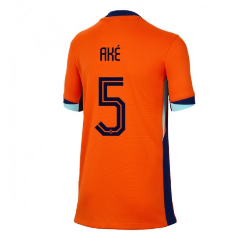 Echipament fotbal Olanda Nathan Ake #5 Tricou Acasa European 2024 pentru femei maneca scurta Echipament fotbal Olanda Nathan Ake #5 Tricou Acasa European 2024 pentru femei maneca scurta