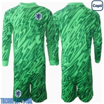 Echipament fotbal Olanda Portar Tricou Acasa European 2024 pentru copii maneca lunga (+ Pantaloni scurti)