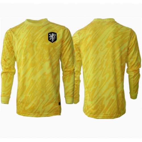 Echipament fotbal Olanda Portar Tricou Deplasare European 2024 maneca lunga Echipament fotbal Olanda Portar Tricou Deplasare European 2024 maneca lunga