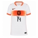Echipament fotbal Olanda Tijjani Reijnders #14 Tricou Deplasare Mondial 2026 pentru femei maneca scurta