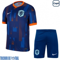 Echipament fotbal Olanda Tricou Deplasare European 2024 pentru copii maneca scurta (+ Pantaloni scurti)