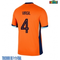 Echipament fotbal Olanda Virgil van Dijk #4 Tricou Acasa European 2024 maneca scurta