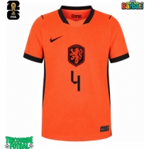 Echipament fotbal Olanda Virgil van Dijk #4 Tricou Acasa Mondial 2026 maneca scurta