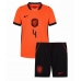 Echipament fotbal Olanda Virgil van Dijk #4 Tricou Acasa Mondial 2026 pentru copii maneca scurta (+ Pantaloni scurti)