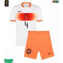 Echipament fotbal Olanda Virgil van Dijk #4 Tricou Deplasare Mondial 2026 pentru copii maneca scurta (+ Pantaloni scurti)