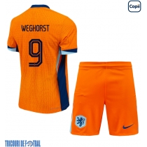 Echipament fotbal Olanda Wout Weghorst #9 Tricou Acasa European 2024 pentru copii maneca scurta (+ Pantaloni scurti)