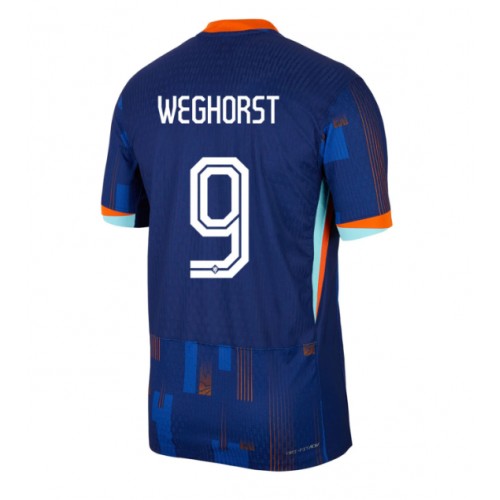 Echipament fotbal Olanda Wout Weghorst #9 Tricou Deplasare European 2024 maneca scurta Echipament fotbal Olanda Wout Weghorst #9 Tricou Deplasare European 2024 maneca scurta