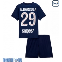 Echipament fotbal Paris Saint-Germain Bradley Barcola #29 Tricou Acasa 2025-26 pentru copii maneca scurta (+ Pantaloni scurti)