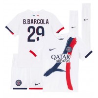 Echipament fotbal Paris Saint-Germain Bradley Barcola #29 Tricou Deplasare 2025-26 pentru copii maneca scurta (+ Pantaloni scurti)