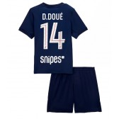 Echipament fotbal Paris Saint-Germain Desire Doue #14 Tricou Acasa 2025-26 pentru copii maneca scurta (+ Pantaloni scurti)