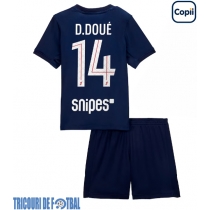 Echipament fotbal Paris Saint-Germain Desire Doue #14 Tricou Acasa 2025-26 pentru copii maneca scurta (+ Pantaloni scurti)