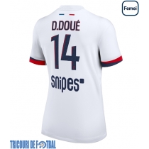 Echipament fotbal Paris Saint-Germain Desire Doue #14 Tricou Deplasare 2025-26 pentru femei maneca scurta