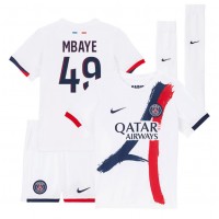 Echipament fotbal Paris Saint-Germain Ibrahim Mbaye #49 Tricou Deplasare 2025-26 pentru copii maneca scurta (+ Pantaloni scurti)