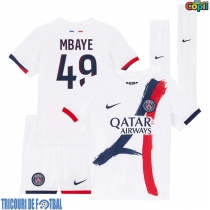 Echipament fotbal Paris Saint-Germain Ibrahim Mbaye #49 Tricou Deplasare 2025-26 pentru copii maneca scurta (+ Pantaloni scurti)