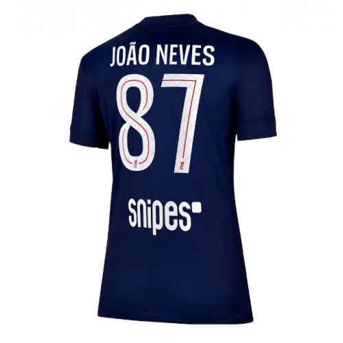 Echipament fotbal Paris Saint-Germain Joao Neves #87 Tricou Acasa 2025-26 pentru femei maneca scurta Echipament fotbal Paris Saint-Germain Joao Neves #87 Tricou Acasa 2025-26 pentru femei maneca scurta