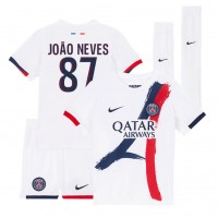 Echipament fotbal Paris Saint-Germain Joao Neves #87 Tricou Deplasare 2025-26 pentru copii maneca scurta (+ Pantaloni scurti)