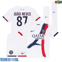 Echipament fotbal Paris Saint-Germain Joao Neves #87 Tricou Deplasare 2025-26 pentru copii maneca scurta (+ Pantaloni scurti)