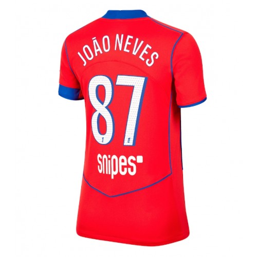 Echipament fotbal Paris Saint-Germain Joao Neves #87 Tricou Treilea 2025-26 pentru femei maneca scurta Echipament fotbal Paris Saint-Germain Joao Neves #87 Tricou Treilea 2025-26 pentru femei maneca scurta