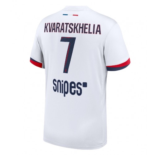 Echipament fotbal Paris Saint-Germain Khvicha Kvaratskhelia #7 Tricou Deplasare 2025-26 maneca scurta Echipament fotbal Paris Saint-Germain Khvicha Kvaratskhelia #7 Tricou Deplasare 2025-26 maneca scurta