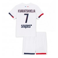 Echipament fotbal Paris Saint-Germain Khvicha Kvaratskhelia #7 Tricou Deplasare 2025-26 pentru copii maneca scurta (+ Pantaloni scurti)