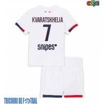 Echipament fotbal Paris Saint-Germain Khvicha Kvaratskhelia #7 Tricou Deplasare 2025-26 pentru copii maneca scurta (+ Pantaloni scurti)