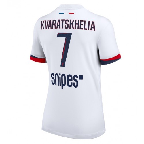 Echipament fotbal Paris Saint-Germain Khvicha Kvaratskhelia #7 Tricou Deplasare 2025-26 pentru femei maneca scurta Echipament fotbal Paris Saint-Germain Khvicha Kvaratskhelia #7 Tricou Deplasare 2025-26 pentru femei maneca scurta