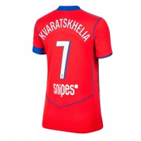 Echipament fotbal Paris Saint-Germain Khvicha Kvaratskhelia #7 Tricou Treilea 2025-26 pentru femei maneca scurta