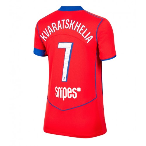 Echipament fotbal Paris Saint-Germain Khvicha Kvaratskhelia #7 Tricou Treilea 2025-26 pentru femei maneca scurta Echipament fotbal Paris Saint-Germain Khvicha Kvaratskhelia #7 Tricou Treilea 2025-26 pentru femei maneca scurta