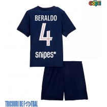 Echipament fotbal Paris Saint-Germain Lucas Beraldo #4 Tricou Acasa 2025-26 pentru copii maneca scurta (+ Pantaloni scurti)