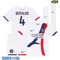 Echipament fotbal Paris Saint-Germain Lucas Beraldo #4 Tricou Deplasare 2025-26 pentru copii maneca scurta (+ Pantaloni scurti)