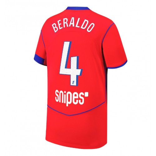 Echipament fotbal Paris Saint-Germain Lucas Beraldo #4 Tricou Treilea 2025-26 maneca scurta Echipament fotbal Paris Saint-Germain Lucas Beraldo #4 Tricou Treilea 2025-26 maneca scurta