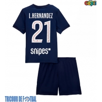 Echipament fotbal Paris Saint-Germain Lucas Hernandez #21 Tricou Acasa 2025-26 pentru copii maneca scurta (+ Pantaloni scurti)