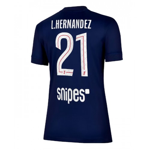 Echipament fotbal Paris Saint-Germain Lucas Hernandez #21 Tricou Acasa 2025-26 pentru femei maneca scurta Echipament fotbal Paris Saint-Germain Lucas Hernandez #21 Tricou Acasa 2025-26 pentru femei maneca scurta