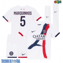 Echipament fotbal Paris Saint-Germain Marquinhos #5 Tricou Deplasare 2025-26 pentru copii maneca scurta (+ Pantaloni scurti)
