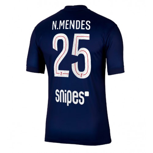Echipament fotbal Paris Saint-Germain Nuno Mendes #25 Tricou Acasa 2025-26 maneca scurta Echipament fotbal Paris Saint-Germain Nuno Mendes #25 Tricou Acasa 2025-26 maneca scurta