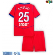 Echipament fotbal Paris Saint-Germain Nuno Mendes #25 Tricou Treilea 2025-26 pentru copii maneca scurta (+ Pantaloni scurti)